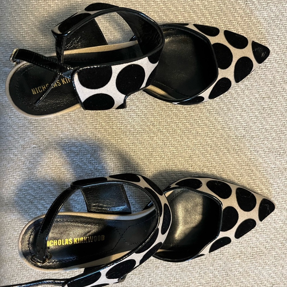 Nicholas Kirkwood Black and White Polka Dot Women's Shoes